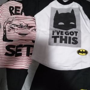 Two 4T shirt and shorts sets